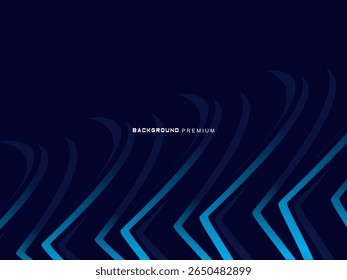 Diseño de fondo de Premium con patrón de rayas azul oscuro diagonal. Plantilla Horizontal de Vector para el Anuncio de negocios digital LUX, invitación formal contemporánea, cupón de lujo, certificado de regalo prestigioso
