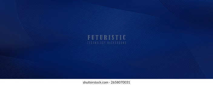 Diseño de fondo de Premium con patrón de línea azul oscuro diagonal. Plantilla Horizontal de Vector para el Anuncio de negocios digital lux, contemporáneo. Vector moderno en Anuncios.