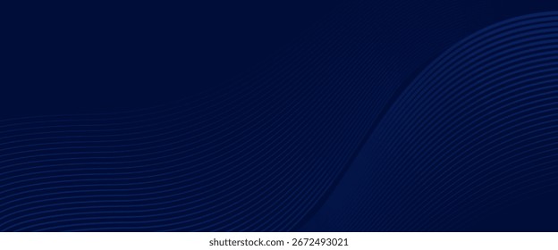 Diseño de fondo de Premium con patrón diagonal de líneas azul oscuro. Plantilla Horizontal de Vector para el Anuncio de negocios de lujo digital