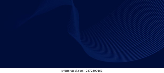Design de fundo premium com padrão de linhas azul escuro diagonal. Modelo horizontal vetorial para banner comercial de luxo digital