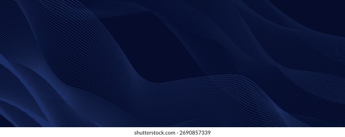 Premium-Hintergrunddesign mit diagonalem dunkelblauem Linienmuster. Vektorvorlage für digitales Luxusbanner, Einladung, Gutschein. Vektorgrafik, Web
