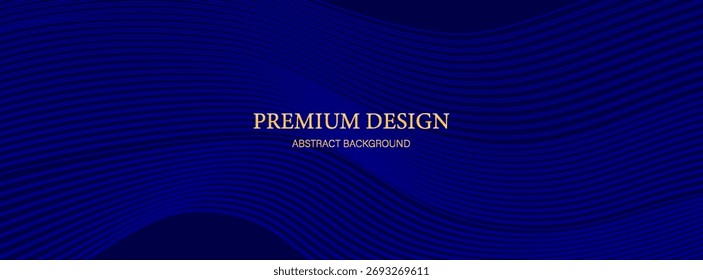 Diseño de fondo de Premium con patrón de línea azul oscuro diagonal. Plantilla Horizontal del Vector para el Anuncio de negocios de Lux digital, invitación formal contemporánea, vale de lujo, certificado de regalo prestigioso
