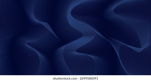Design de fundo premium com padrão de linha azul escuro diagonal. Modelo de vetor para banner de luxo digital, convite, voucher