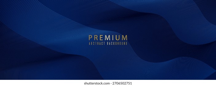 Diseño de fondo de Premium con patrón de línea azul oscuro diagonal. Plantilla de Vector para Anuncio digital de lujo, invitación, cupón, certificado. diseño simple