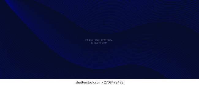 Premium-Hintergrunddesign mit diagonalem dunkelblauem Linienmuster. Vektorvorlage für digitales Luxusbanner, Einladung, Gutschein, Zertifikat. EPS10
