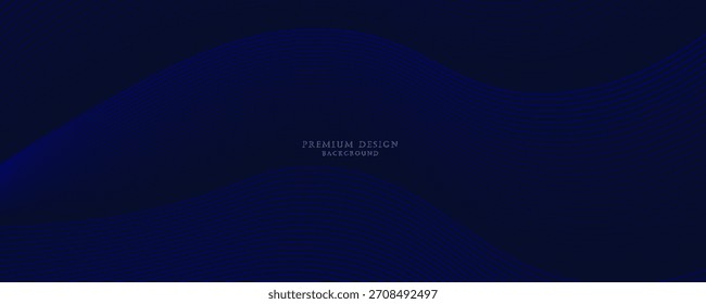 Premium-Hintergrunddesign mit diagonalem dunkelblauem Linienmuster. Vektorvorlage für digitales Luxusbanner, Einladung, Gutschein, Zertifikat. EPS10