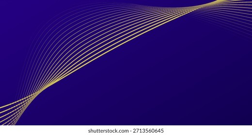 Diseño de fondo de Premium con línea diagonal azul oscuro y oro digital moderno