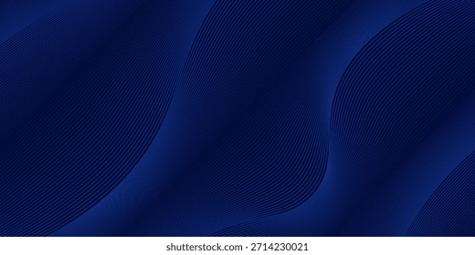 Design de fundo premium com padrão de linhas azul escuro diagonal. Modelo horizontal vetorial para banner comercial de luxo digital