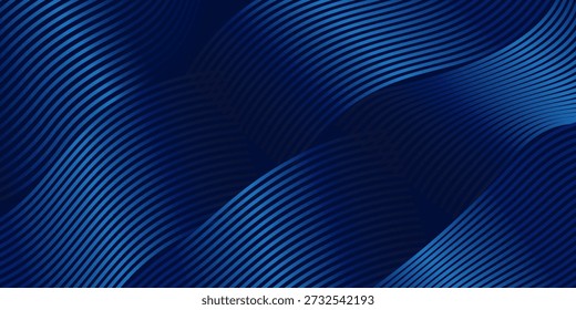 Design de fundo premium com padrão diagonal de linhas azuis escuras. Modelo horizontal vetorial para banner de negócios de luxo digital