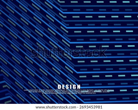 Premium background design with diagonal dark blue stripes pattern. Vector horizontal template for digital lux business banner, contemporary formal invitation, luxury voucher, prestigious gift certific