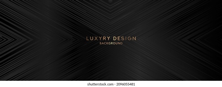 Premium background design with diagonal dynamic line pattern on black backdrop. Vector horizontal template for business banner, formal invitation, luxury voucher, prestigious gift certificate