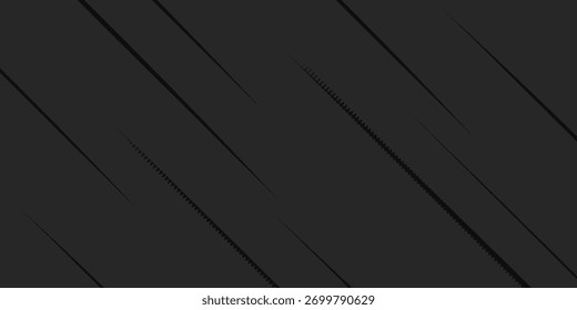 Premium background design with diagonal dynamic line pattern on black backdrop. Vector horizontal template for business banner, formal invitation, luxury voucher, prestigious gift certificate