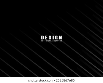 Design de plano de fundo premium com padrão de listras pretas de gradiente diagonal. Modelo horizontal vetorial para banner de negócios de luxo digital, convite formal, voucher de luxo, vale-presente, etc