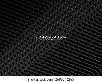 Design de plano de fundo premium com padrão de listras pretas de gradiente diagonal. Modelo horizontal vetorial para banner de negócios de luxo digital, convite formal, voucher de luxo, vale-presente, etc.	
