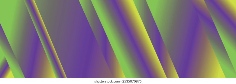 Premium background design with diagonal green, purple end yellow lines pattern. Vector horizontal template for digital luxury business banner