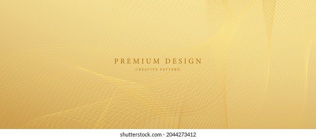 Premium Background Design With Diagonal Line Pattern In Gold Colour. Vector Horizontal Template For Digital Business Banner, Formal Invitation Backdrop, Luxury Voucher, Prestigious Gift Certificate