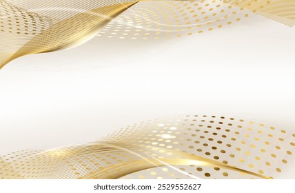 Diseño de fondo de Premium con patrón de línea diagonal en color dorado. Plantilla de oro Horizontal del Vector para el Anuncio de negocios, invitación formal, vale de lujo, certificado de regalo prestigioso