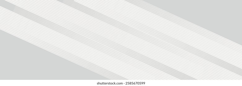 Premium background design with diagonal line pattern in grey colour. Vector white horizontal template for business banner, formal invitation