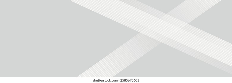 Premium background design with diagonal line pattern in grey colour. Vector white horizontal template for business banner, formal invitation