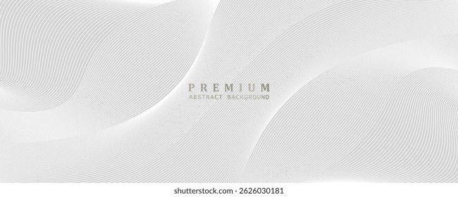 Premium background design with diagonal line pattern in grey colour. Vector white horizontal template for business banner, luxury voucher, prestigious gift certificate