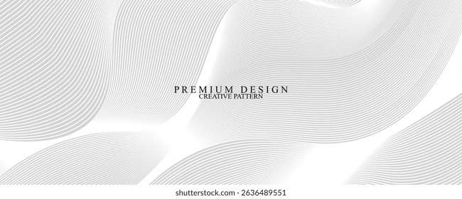 Premium background design with diagonal line pattern in grey colour. Vector white horizontal template for business banner, formal invitation backdrop, luxury voucher, prestigious gift certificate