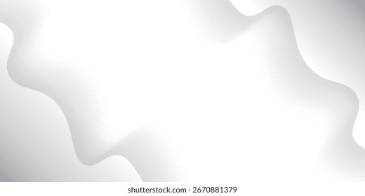 Premium background design with diagonal line pattern in grey colour. Vector white horizontal template for business banner, formal invitation