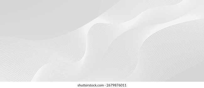 Diseño de fondo de Premium con patrón de línea diagonal en color gris. Plantilla Horizontal blanca del Vector para el Anuncio del negocio, telón de fondo formal de la invitación