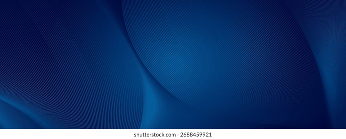 Diseño de fondo de Premium con patrón de línea diagonal en color azul. Plantilla Horizontal de Vector para el Anuncio empresarial digital.