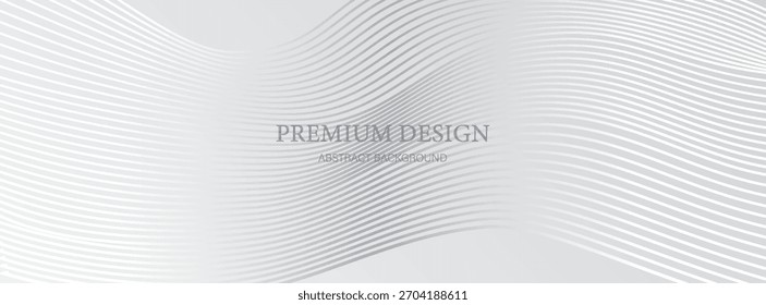 Premium background design with diagonal line pattern in grey colour. Vector white horizontal template for business banner, luxury voucher, prestigious gift certificate