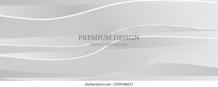 Design de fundo Premium com padrão de linha diagonal em cor cinza. Modelo horizontal branco vetor para banner de negócios, voucher de luxo, certificado de presente de prestígio