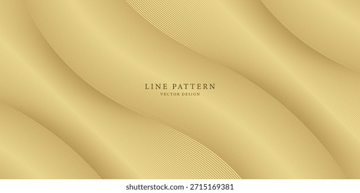 Premium background design with diagonal line pattern in gold colour. Vector horizontal template for digital business banner, formal invitation backdrop, luxury voucher, prestigious gift certificate