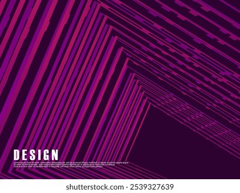 Design de fundo Premium com padrão de linhas roxas diagonais. Modelo horizontal vetorial para banner de negócios de luxo digital, convite formal contemporâneo, voucher de luxo, certificado de presente, etc.