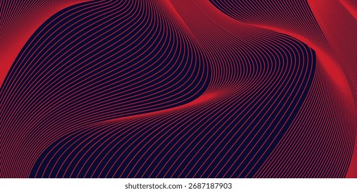 Diseño de fondo de Premium con patrón de líneas rojas diagonales. Plantilla Horizontal de Vector para el Anuncio de negocios de lujo digital. Vector