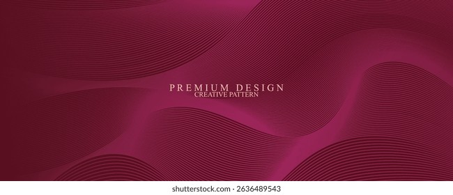 Premium background design with digital maroon line pattern. Vector horizontal red template for business banner, formal invitation, luxury voucher, prestigious gift certificate