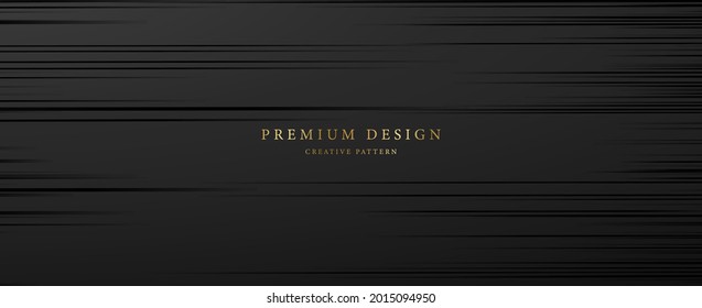 Premium background design dynamic line pattern on black backdrop. Vector horizontal template for business banner, formal invitation, luxury voucher, prestigious gift certificate