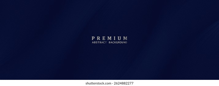 Premium background design with elegant dark blue line pattern. Horizontal template for digital luxury business banner, formal invitation, luxury voucher, prestigious gift certificate