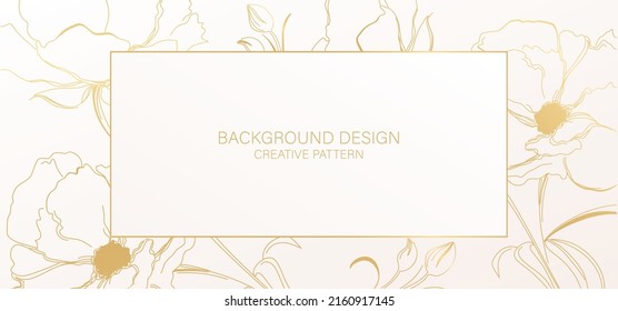 Premium background design with gold flower pattern. Luxury premium background, elite sale, luxe invite template, ​formal invitation, luxury voucher.	