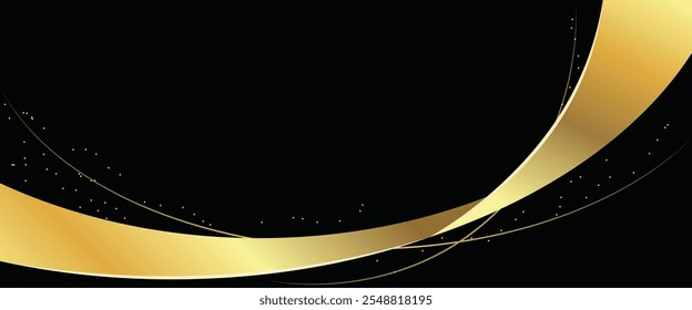 Diseño de fondo de Premium con patrón de doblez de línea dorada sobre fondo oscuro.  Diseño de fondo de Premium con patrón de línea diagonal contemporáneo en color dorado. Traje para la Plantilla para el Anuncio, voucher de lujo