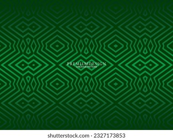 Premium background design with luxury geometry dark green motif elements. Exclusive wallpaper design for posters, flyers, presentations, websites, etc.