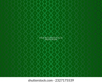 Premium background design with luxury geometry dark green motif elements. Exclusive wallpaper design for posters, flyers, presentations, websites, etc.