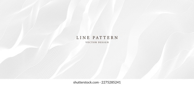 Premium background design with luxury white line pattern (texture). Abstract horizontal vector template for business banner, formal backdrop, prestigious voucher, luxe invite