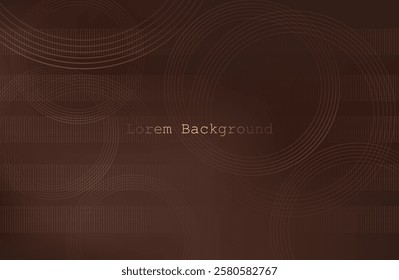 Premium background design with mocha mousse line pattern (texture) in luxury pastel colour. Abstract horizontal vector template for business banner.dark brown background with golden brown circles. 