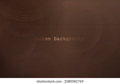 Premium background design with mocha mousse line pattern (texture) in luxury pastel colour. Abstract horizontal vector template for business banner.dark brown background with golden brown circles. 