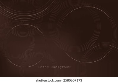 Premium background design with mocha mousse line pattern (texture) in luxury pastel colour. Abstract horizontal vector template for business banner.dark brown background with golden brown circles. 