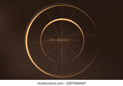 Premium background design with mocha mousse line pattern (texture) in luxury pastel colour. Abstract horizontal vector template for business banner.dark brown background with golden brown circles.