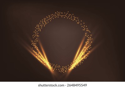 Premium background design with mocha mousse line pattern (texture) in luxury pastel color. Abstract horizontal vector template for business banner.dark brown background with golden brown circles. 