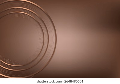 Premium background design with mocha mousse line pattern (texture) in luxury pastel color. Abstract horizontal vector template for business banner.dark brown background with golden brown circles. 