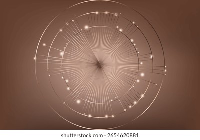 Diseño de fondo de Premium con patrón de línea de mousse mocha (textura) en color pastel lujoso. Plantilla de Vector Horizontal Abstractas para el Anuncio de negocios. fondo marrón oscuro con círculos marrones dorados. 