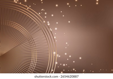 Premium background design with mocha mousse line pattern (texture) in luxury pastel colour. Abstract horizontal vector template for business banner.dark brown background with golden brown circles. 