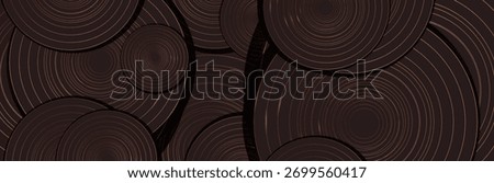 Premium background design with mocha mousse line pattern (texture) in luxury pastel color. Abstract horizontal vector template for business banner.dark brown background with golden brown circles. 